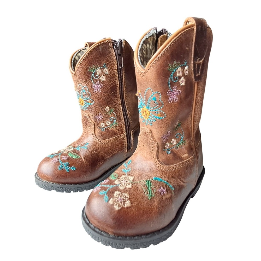 Smoky Mountain Boots Toddler 6R Brown Leather Floral Embroidered Western 3831 T